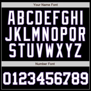 Custom Black Pinstripe Baseball Jersey with White-Purple - Image 3