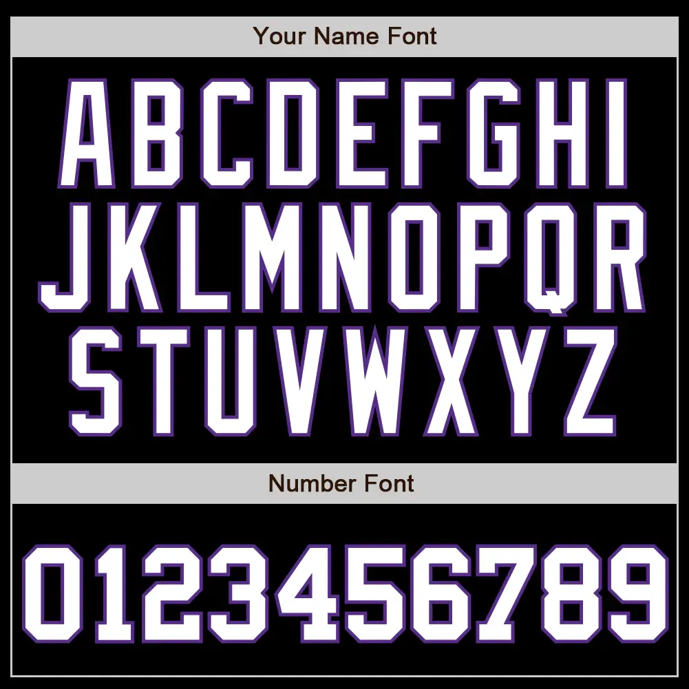 Custom Black Pinstripe Baseball Jersey with White-Purple - Image 3