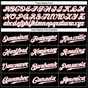Custom Black Pinstripe Baseball Jersey with White-Red - Image 2