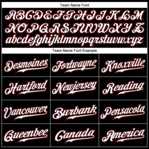 Custom Black Pinstripe Baseball Jersey with White-Red - Image 2