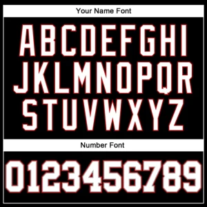 Custom Black Pinstripe Baseball Jersey with White-Red - Image 3