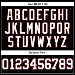 Custom Black Pinstripe Baseball Jersey with White-Red - Image 3