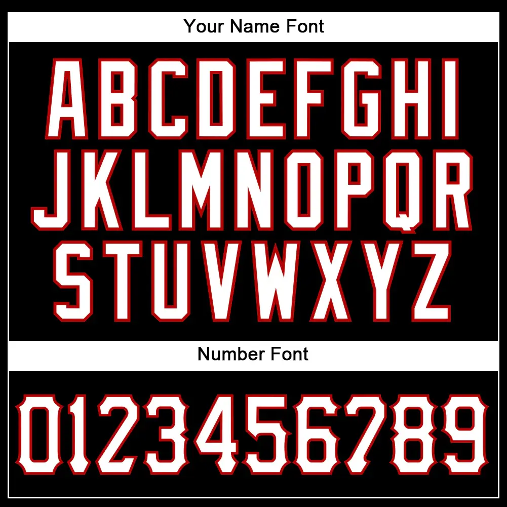 Custom Black Pinstripe Baseball Jersey with White-Red - Image 3