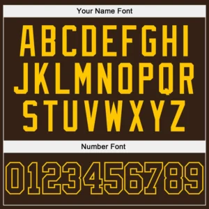 Custom Brown Baseball Jersey with Brown-Gold - Image 2