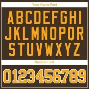 Custom Brown Baseball Jersey with Gold-White - Image 2