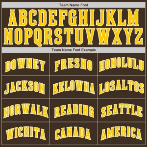 Custom Brown Baseball Jersey with Gold-White - Image 3