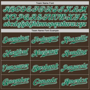 Custom Brown Baseball Jersey with Kelly Green-White - Image 2