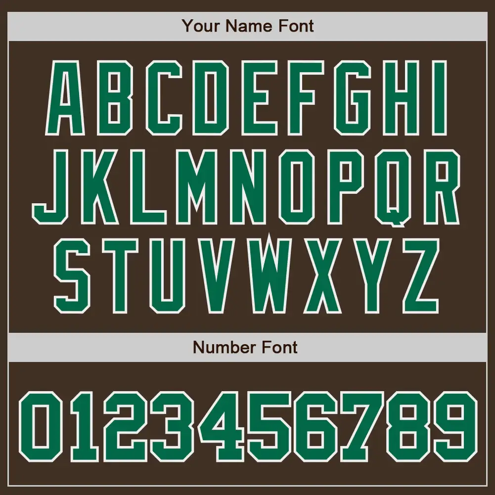 Custom Brown Baseball Jersey with Kelly Green-White - Image 3