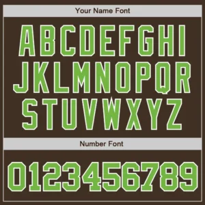 Custom Brown Baseball Jersey with Neon Green-White - Image 3
