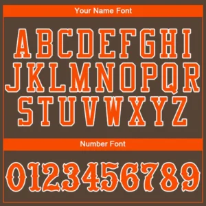 Custom Brown Baseball Jersey with Orange-White - Image 2