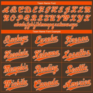 Custom Brown Baseball Jersey with Orange-White - Image 3