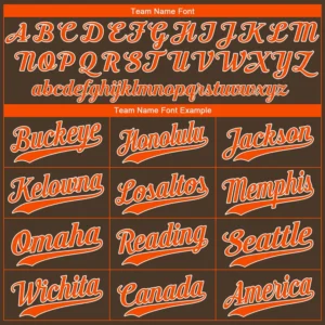 Custom Brown Baseball Jersey with Orange-White - Image 3