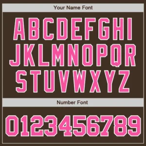 Custom Brown Baseball Jersey with Pink-White - Image 3