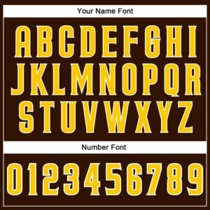 Custom Brown Pinstripe Baseball Jersey with Gold-White - Image 3