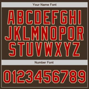 Custom Brown Pinstripe Baseball Jersey with Red-Cream - Image 2