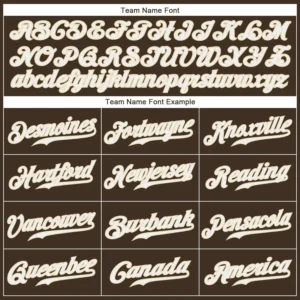 Custom Brown Baseball Jersey with Red-White - Image 2