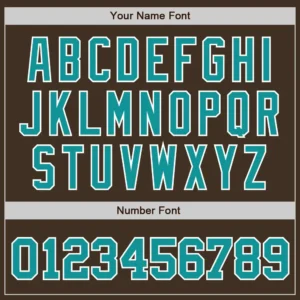 Custom Brown Baseball Jersey with Teal-White - Image 2