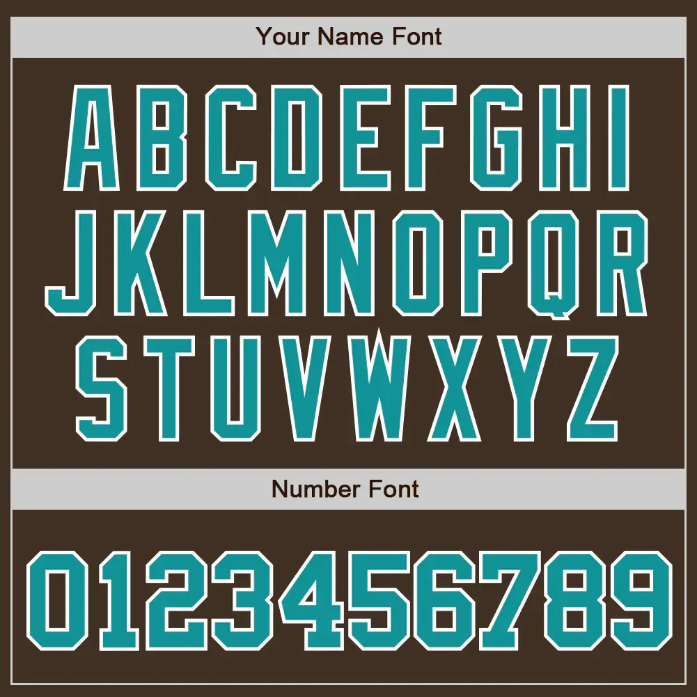 Custom Brown Baseball Jersey with Teal-White - Image 2