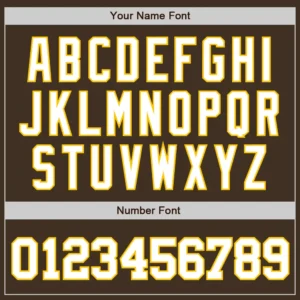 Custom Brown Baseball Jersey with White-Gold - Image 3