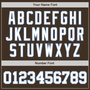 Custom Brown Baseball Jersey with White-Light Blue - Image 3