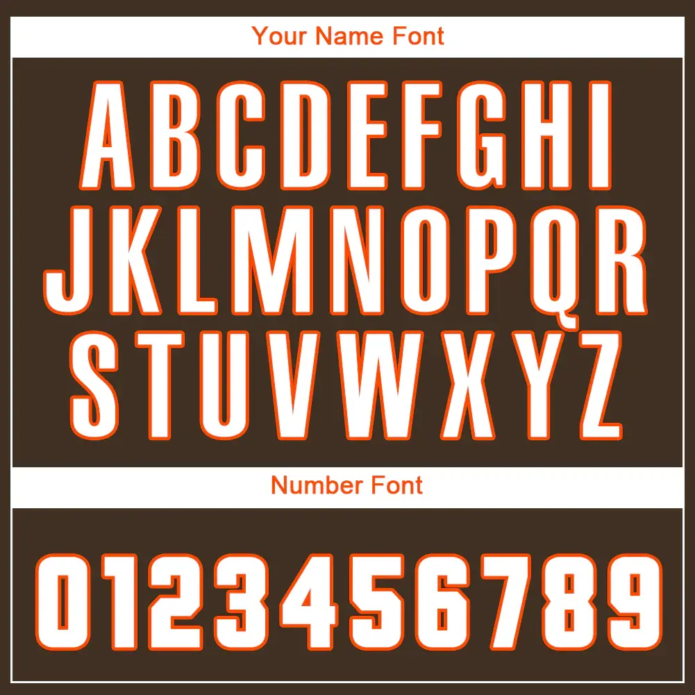 Custom Brown Baseball Jersey with White-Orange - Image 3