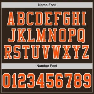 Custom Brown Mesh Football Jersey with Orange - Image 2