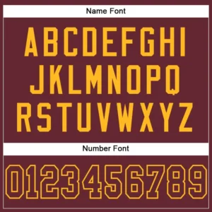 Custom Burgundy Mesh Football Jersey with Gold - Image 3
