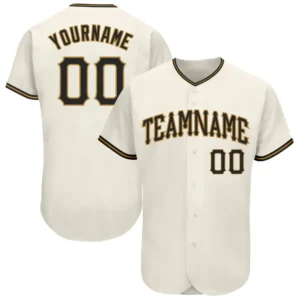 Custom Cream Baseball Jersey with Black-Old Gold