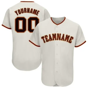 Custom Cream Baseball Jersey with Black-Orange