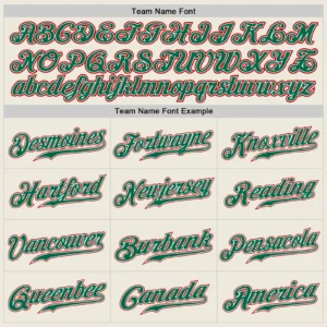 Custom Cream Baseball Jersey with Kelly Green-Red - Image 2