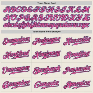 Custom Cream Baseball Jersey with Light Blue-Black-Pink - Image 3