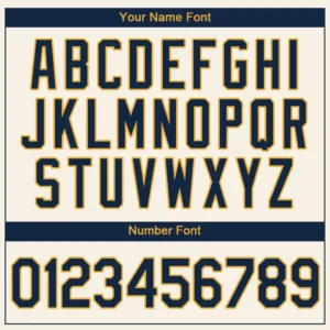 Custom Cream Baseball Jersey with Navy-Gold - Image 2