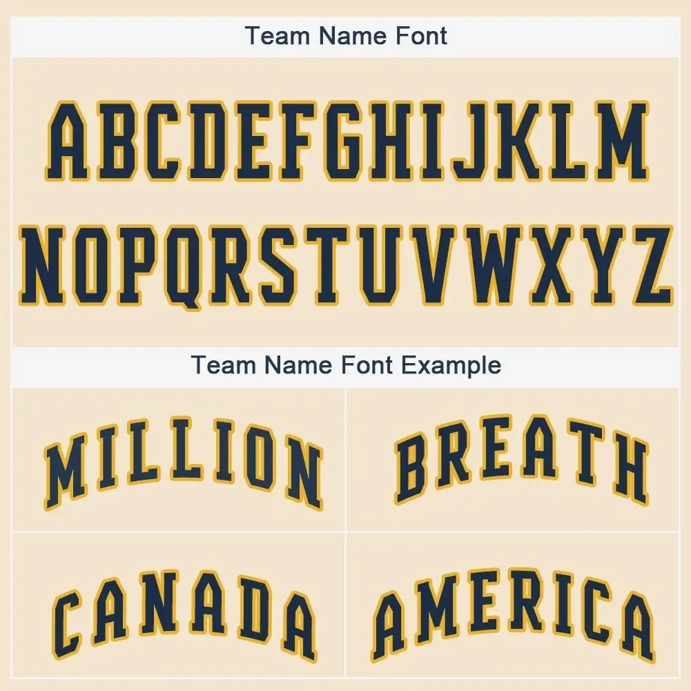 Custom Cream Baseball Jersey with Navy-Gold - Image 3