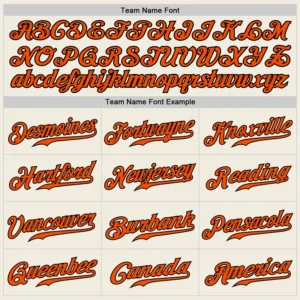 Custom Cream Baseball Jersey with Orange-Black - Image 2