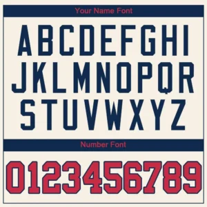 Custom Cream Baseball Jersey with Red-Navy - Image 2