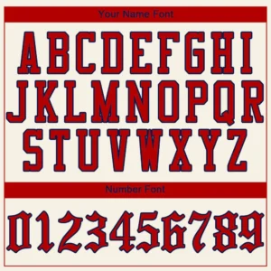 Custom Cream Baseball Jersey with Red-Navy - Image 2