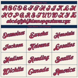 Custom Cream Baseball Jersey with Red-Navy - Image 3