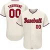 Custom Cream Baseball Jersey with Red-Royal