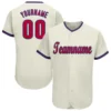 Custom Cream Baseball Jersey with Red-Royal