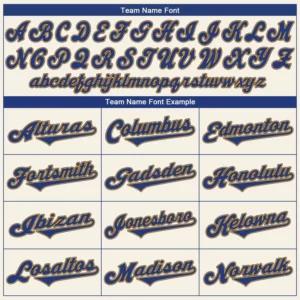 Custom Cream Baseball Jersey with Royal-Gold - Image 3