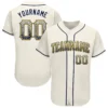 Custom Cream Drift Fashion Baseball Jersey with Navy-Gold