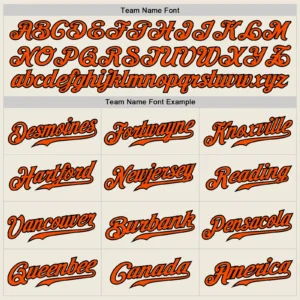 Custom Cream Pinstripe Baseball Jersey with Orange-Black - Image 3