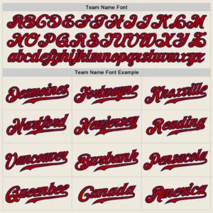 Custom Cream Pinstripe Baseball Jersey with Red-Navy - Image 3