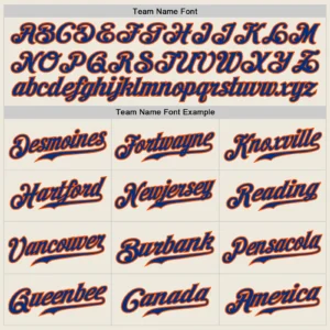 Custom Cream Pinstripe Baseball Jersey with Royal-Orange - Image 3
