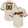 Custom Cream Throwback Baseball Jersey with Black-Orange