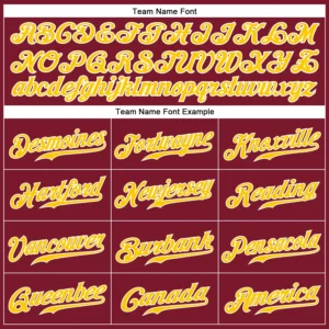 Custom Crimson Baseball Jersey with Gold-White - Image 2