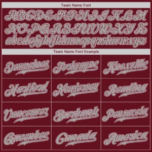 Custom Crimson Baseball Jersey with Gray-White - Image 3