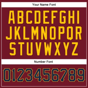 Custom Crimson Baseball Jersey with Navy-Gold - Image 3