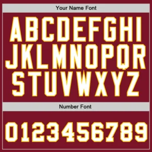 Custom Crimson Baseball Jersey with White-Gold - Image 2