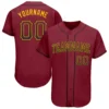 Custom Crimson Drift Fashion Baseball Jersey with Black-Gold